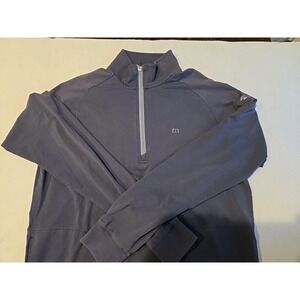 Travis Mathew Sweater Mens Medium Blue Quarter Zip Performance Pullover Golf